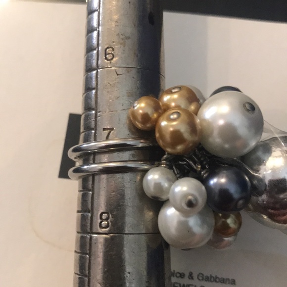 NWOT Dolce & Gabanna D&G Jewels Cocktail Ring Silver White Baubles Model #DJ0745 - Picture 8 of 9